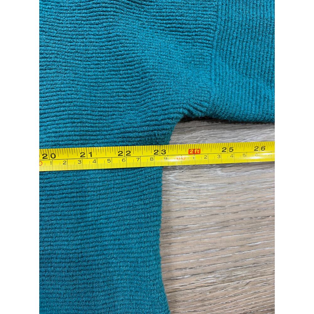 Free People Oversized Turtleneck Sweater Ribbed Knit Teal Small - Picture 4 of 5